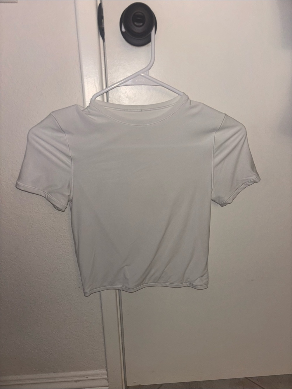 aerie White Cropped Crewneck Tee